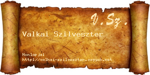 Valkai Szilveszter névjegykártya